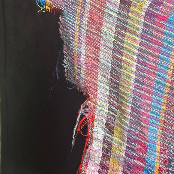 Pre-Owned Colorful 100% Pashmina Scarf with Fringe – Lightweight & Sheer - Picture 2 of 3